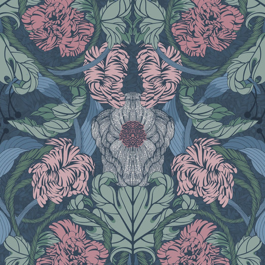 Summer Gray Wallpaper - Cecilia - Ink